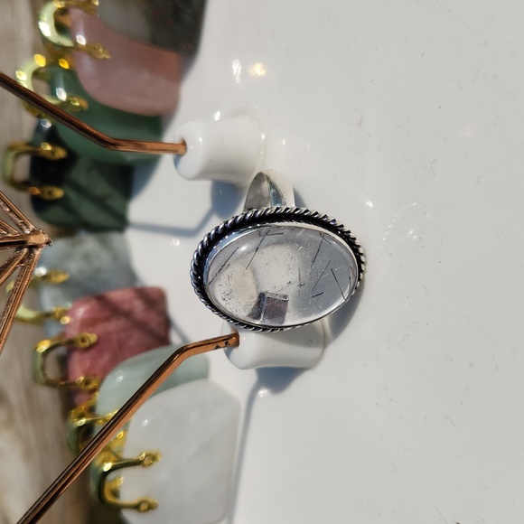 Natural Black Rutile Ring - Picture 4 of 8